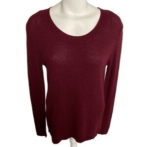 SO Burgundy Perfect Pullover Scoop Neck Waffle Weave‎ Top Sz Medium NEW